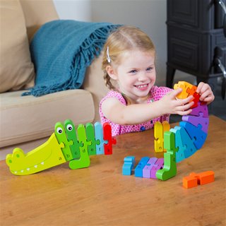 New Classic Toys - Alfabet Puzzel Krokodil